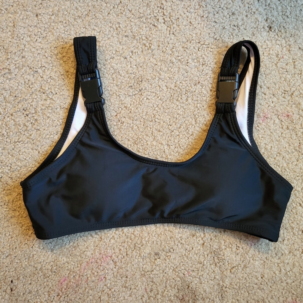 Love J Black Bikini Top with buckle straps
